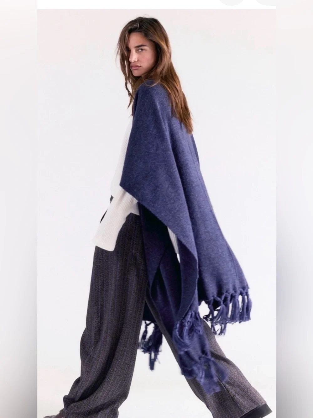 Free People Blanket Duster Wrap. NWT. Navy